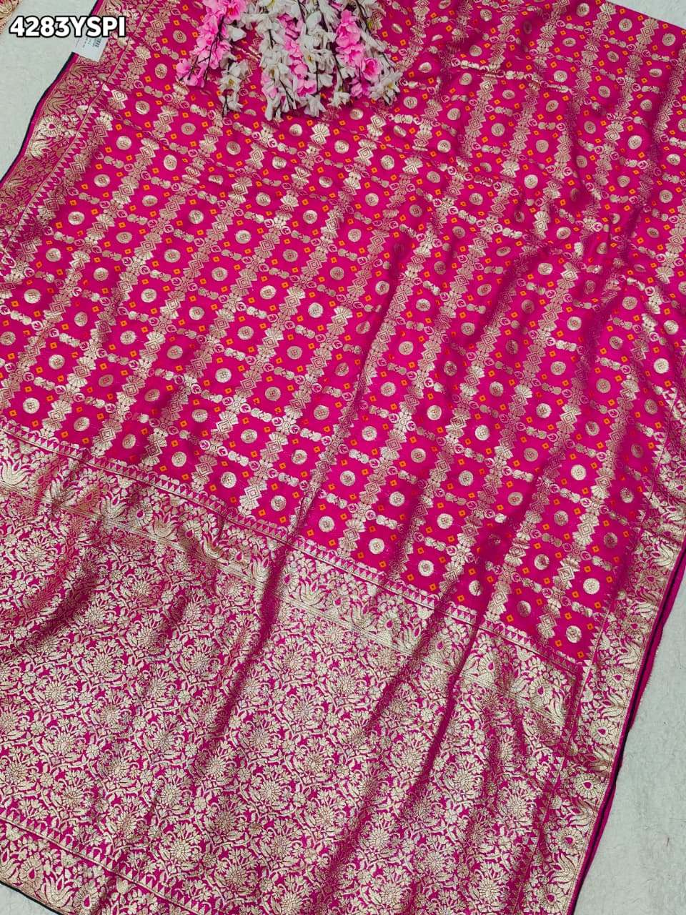 Buy Dola Silk With Bandhani StyleSareeKcPc