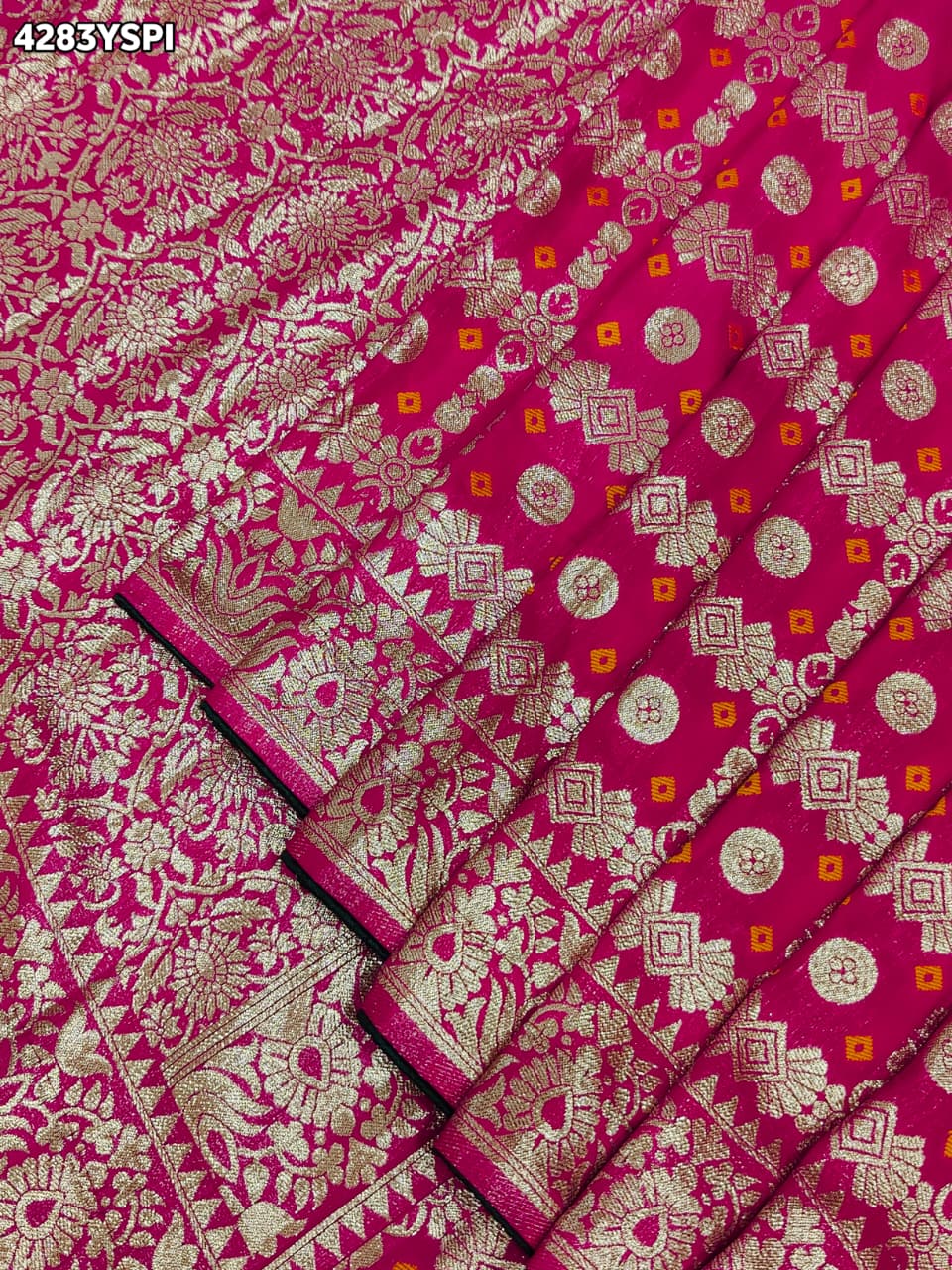 Buy Dola Silk With Bandhani StyleSareeKcPc