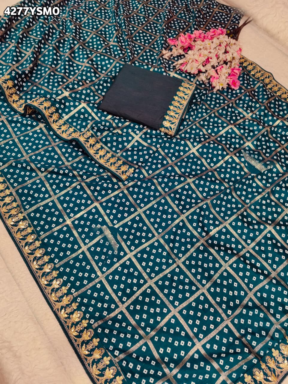 Buy Dola Silk With Bandhani Style KcPc