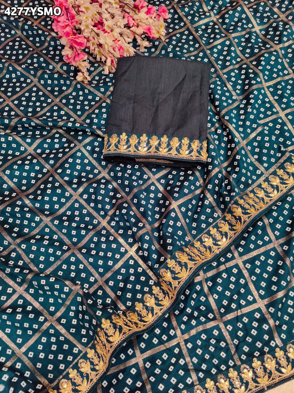 Buy Dola Silk With Bandhani Style KcPc