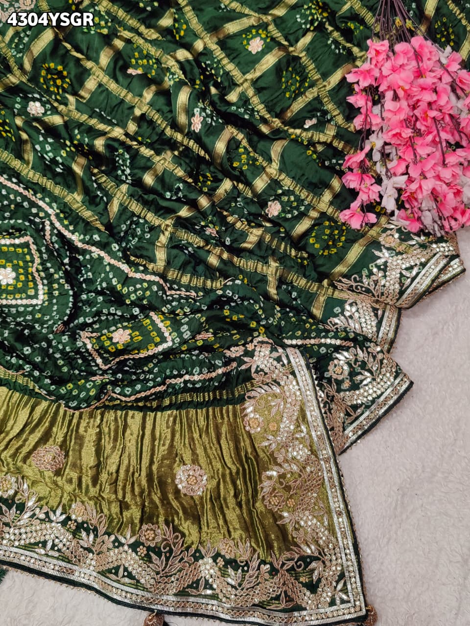 Buy Gaji Silk Saree With DesignerStyle KcPc