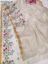 KcPc Premium Kota Doria Saree with Floral Thread Work DetailingSWA