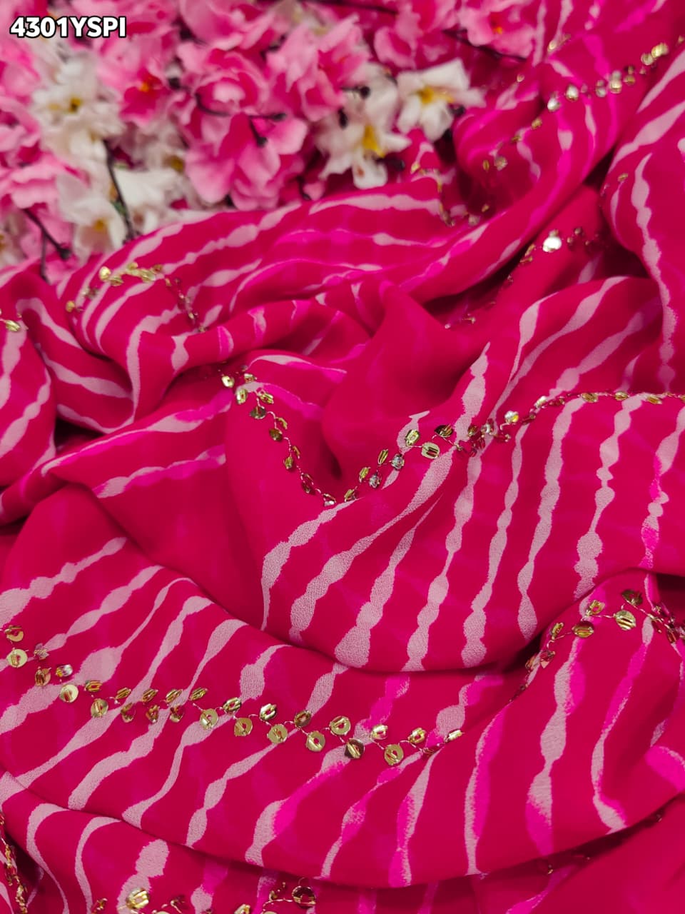 Buy Georgette Saree With Leheriya Style KcPc