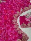 Buy Gaji Silk Bandhani Stye Saree KaPc