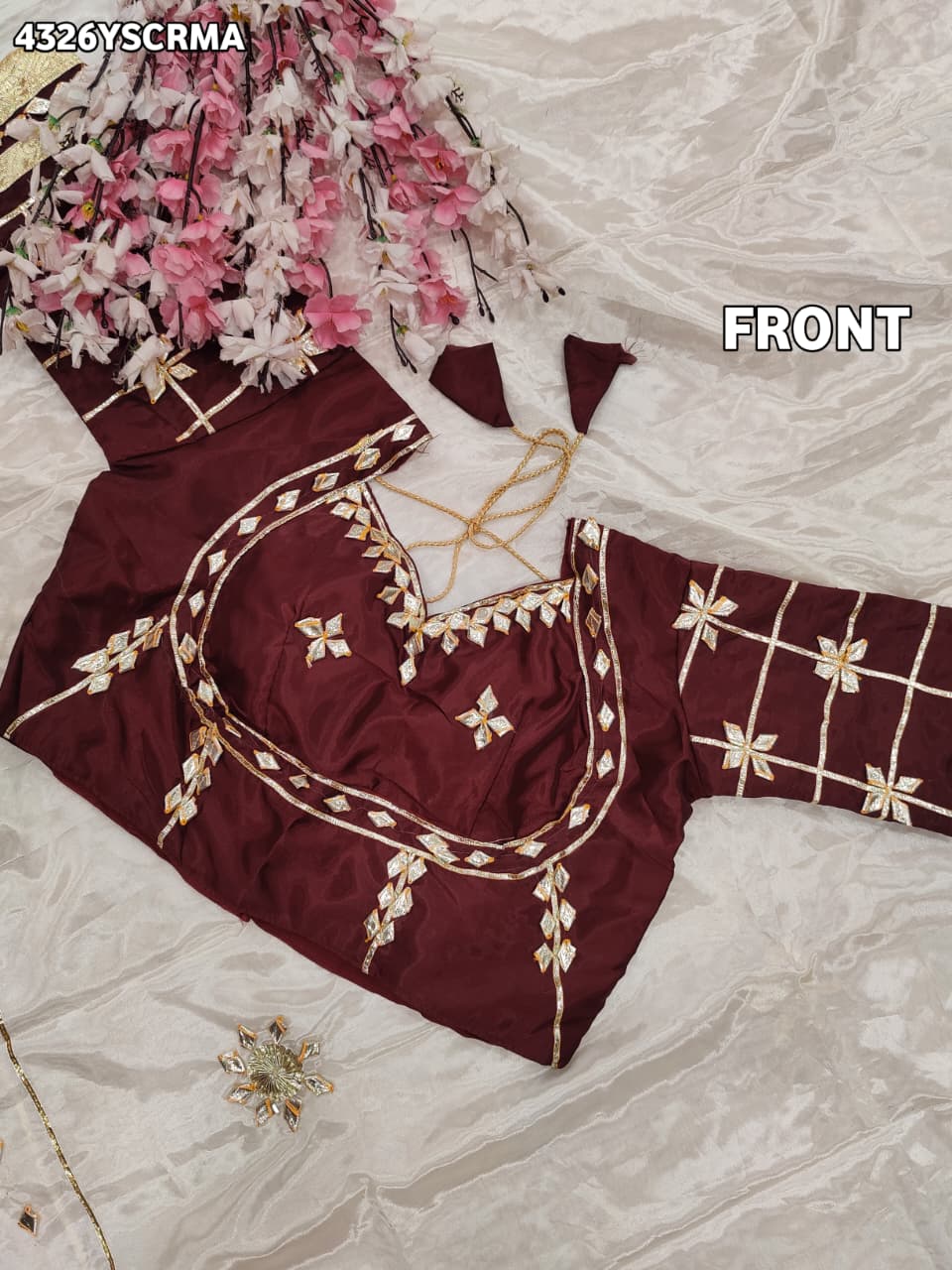 Buy Creap Silk Saree With Designer Style KcPc