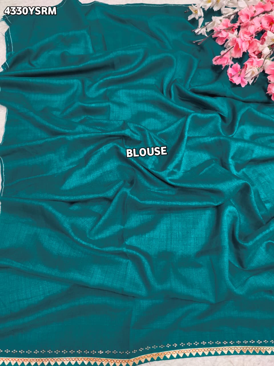 KcPc New Creap Silk Ajrakh Style With Stone Work Saree STR