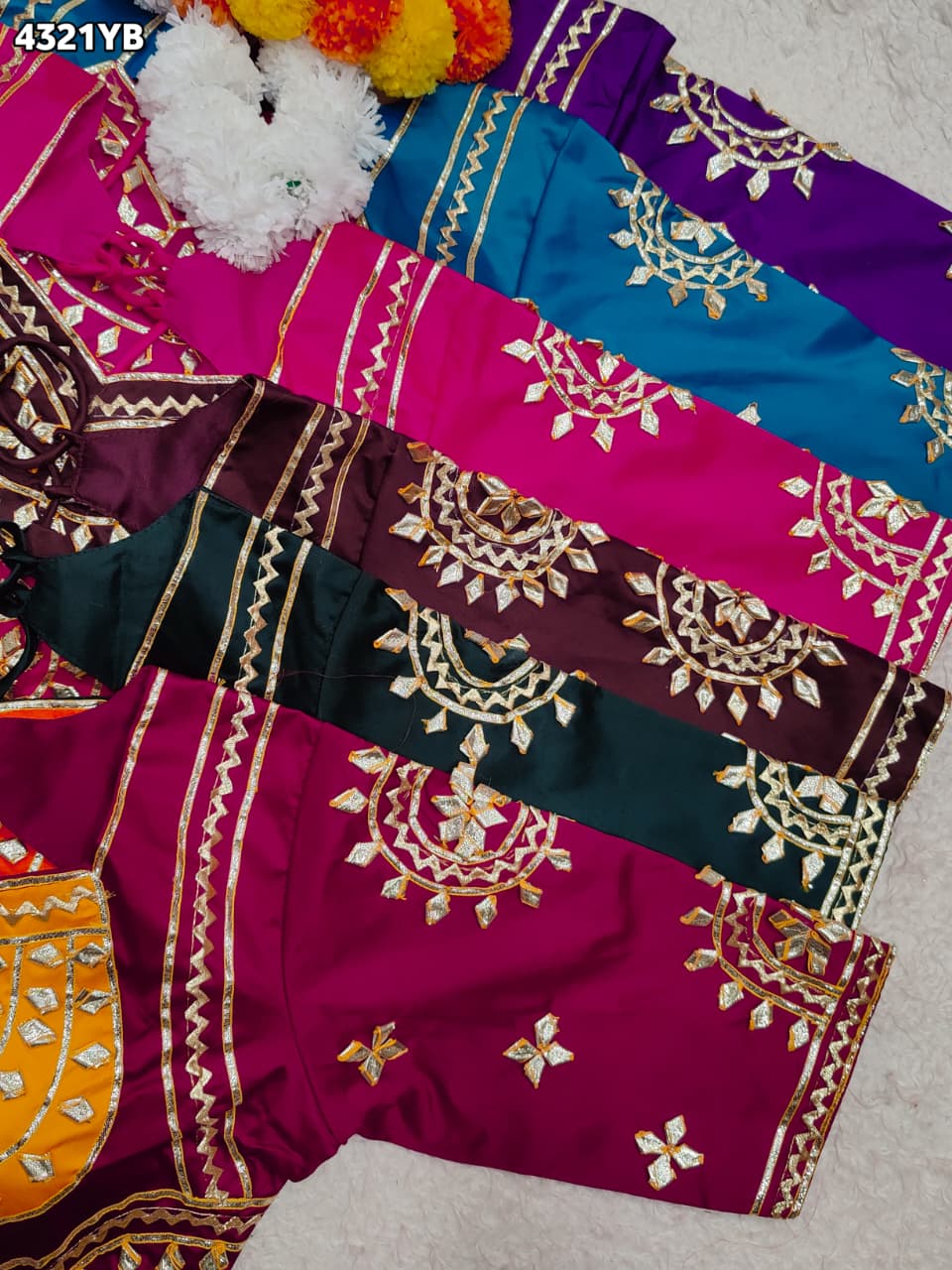 KcPc New Traditional Gaji Silk Designer Blouse with Gota Patti Work Blouse PRD