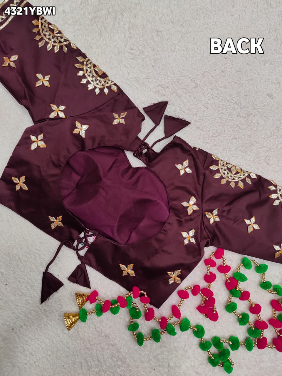 KcPc New Designer Gaji Silk Blouse with Elegant Gota Patti Work Blouse PRD