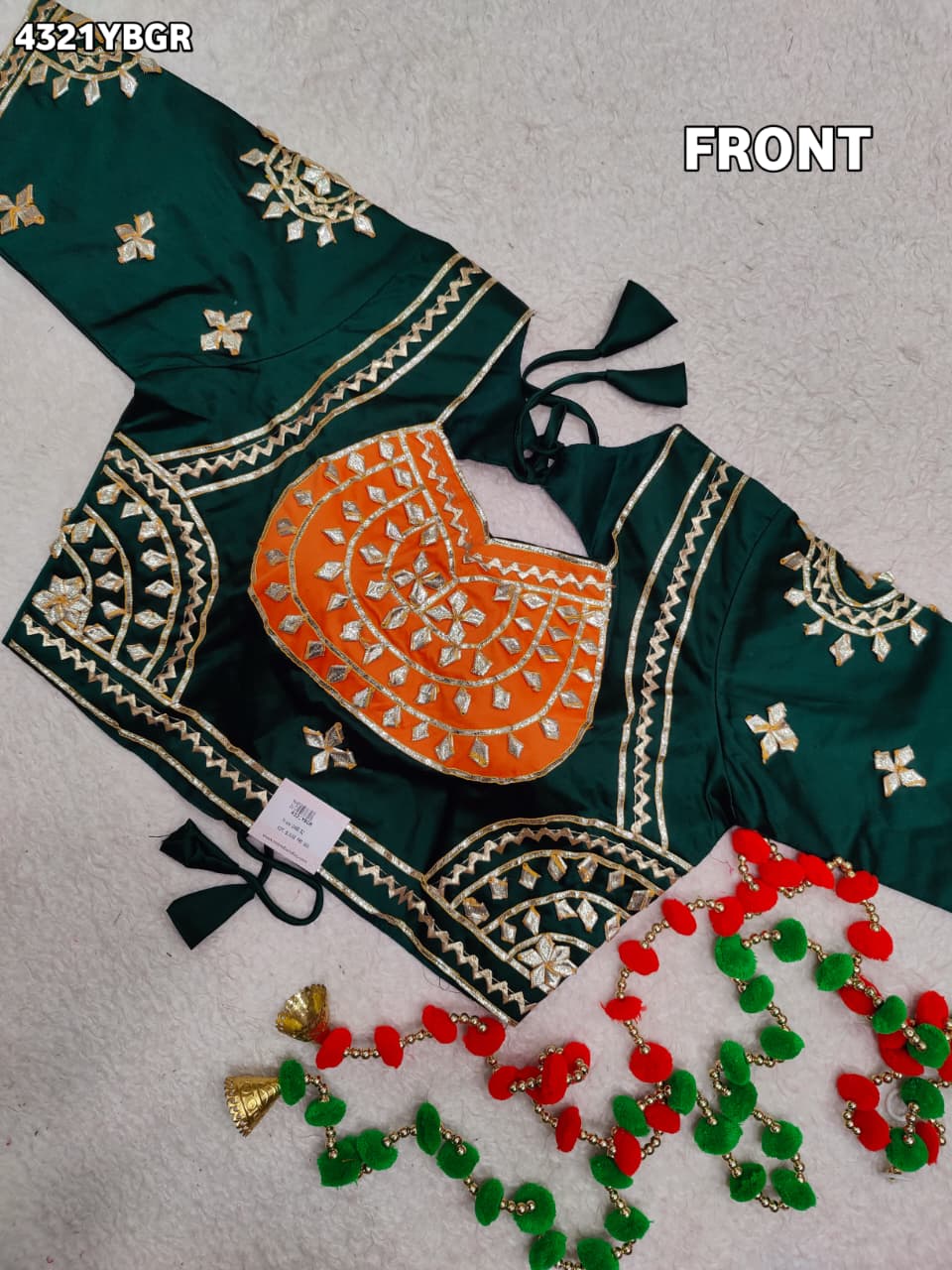 KcPc New Latest Designer Gaji Silk Blouse with Elegant Gota Patti Work Blouse PRD