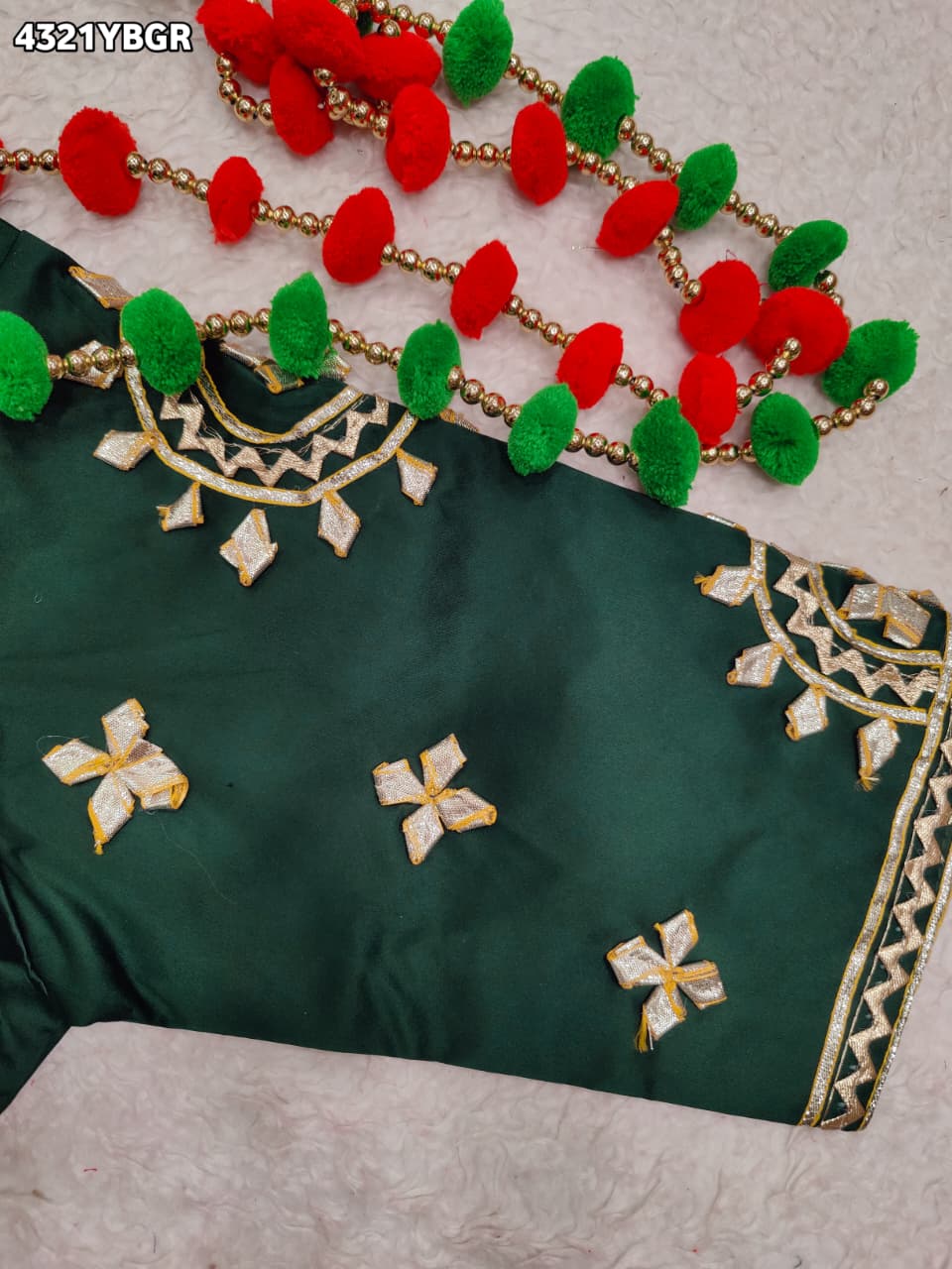 KcPc New Latest Designer Gaji Silk Blouse with Elegant Gota Patti Work Blouse PRD