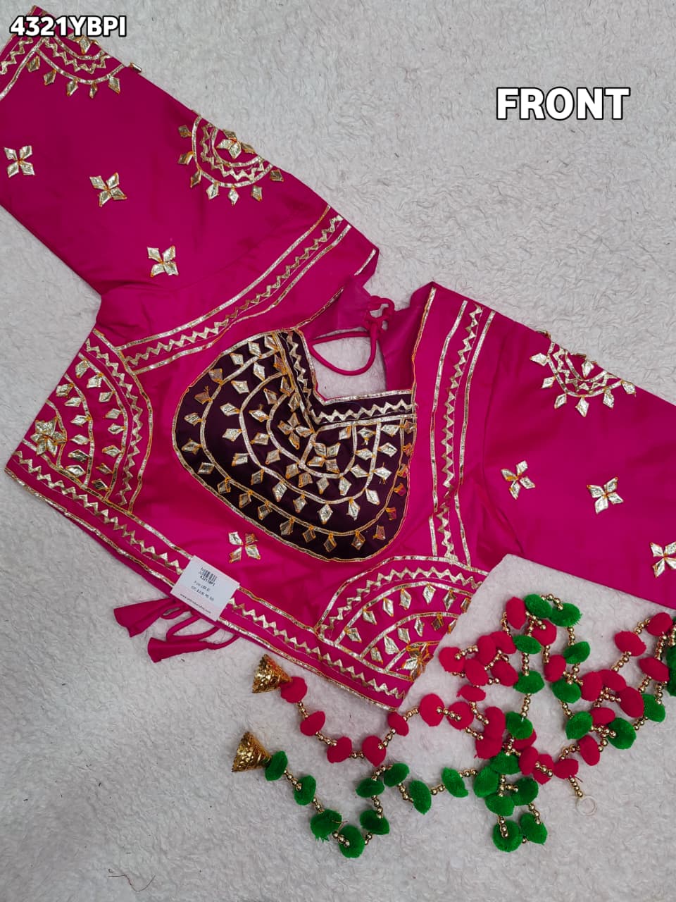 KcPc New Traditional Gaji Silk Designer Blouse with Gota Patti Work Blouse PRD