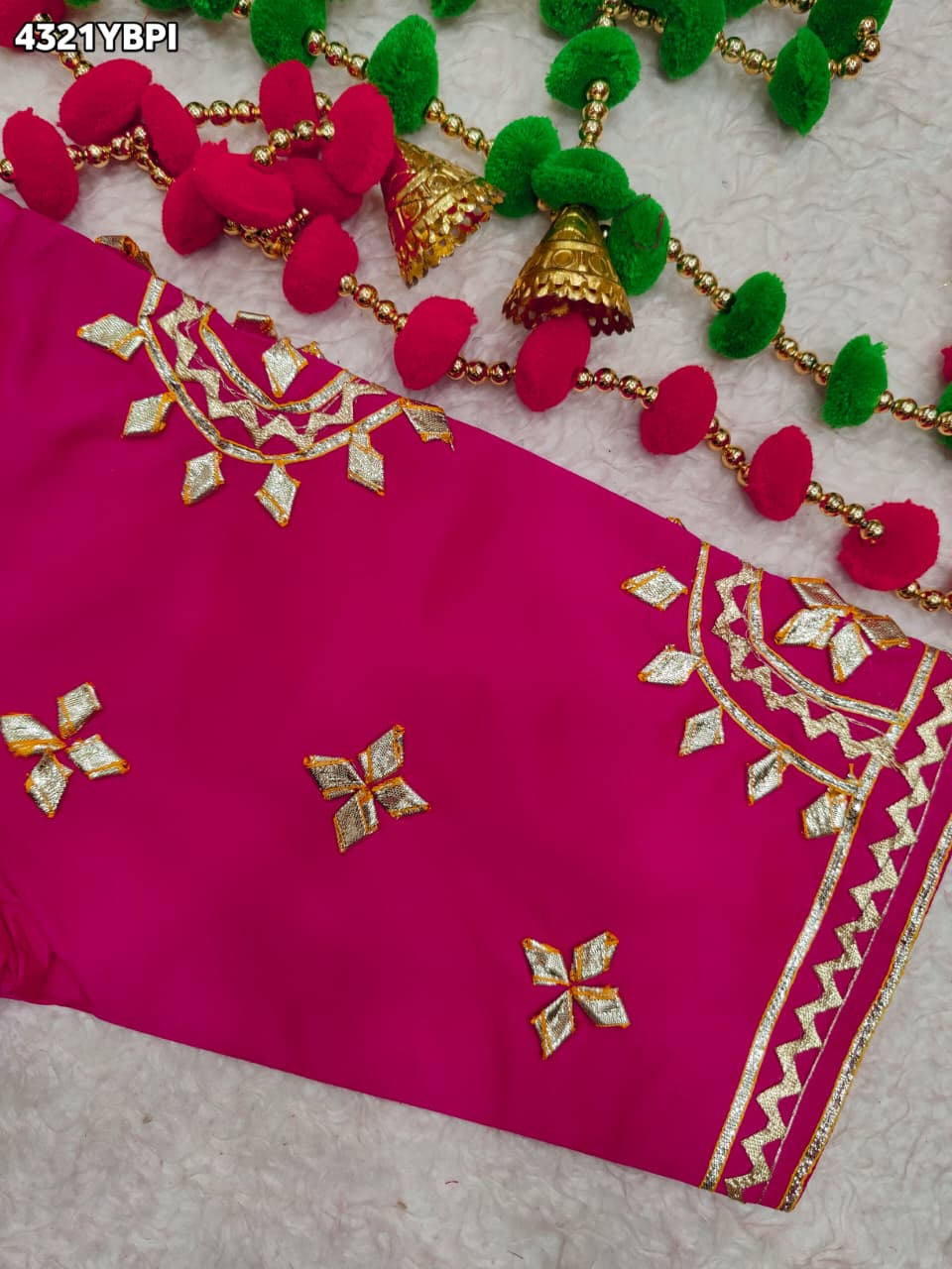 KcPc New Traditional Gaji Silk Designer Blouse with Gota Patti Work Blouse PRD