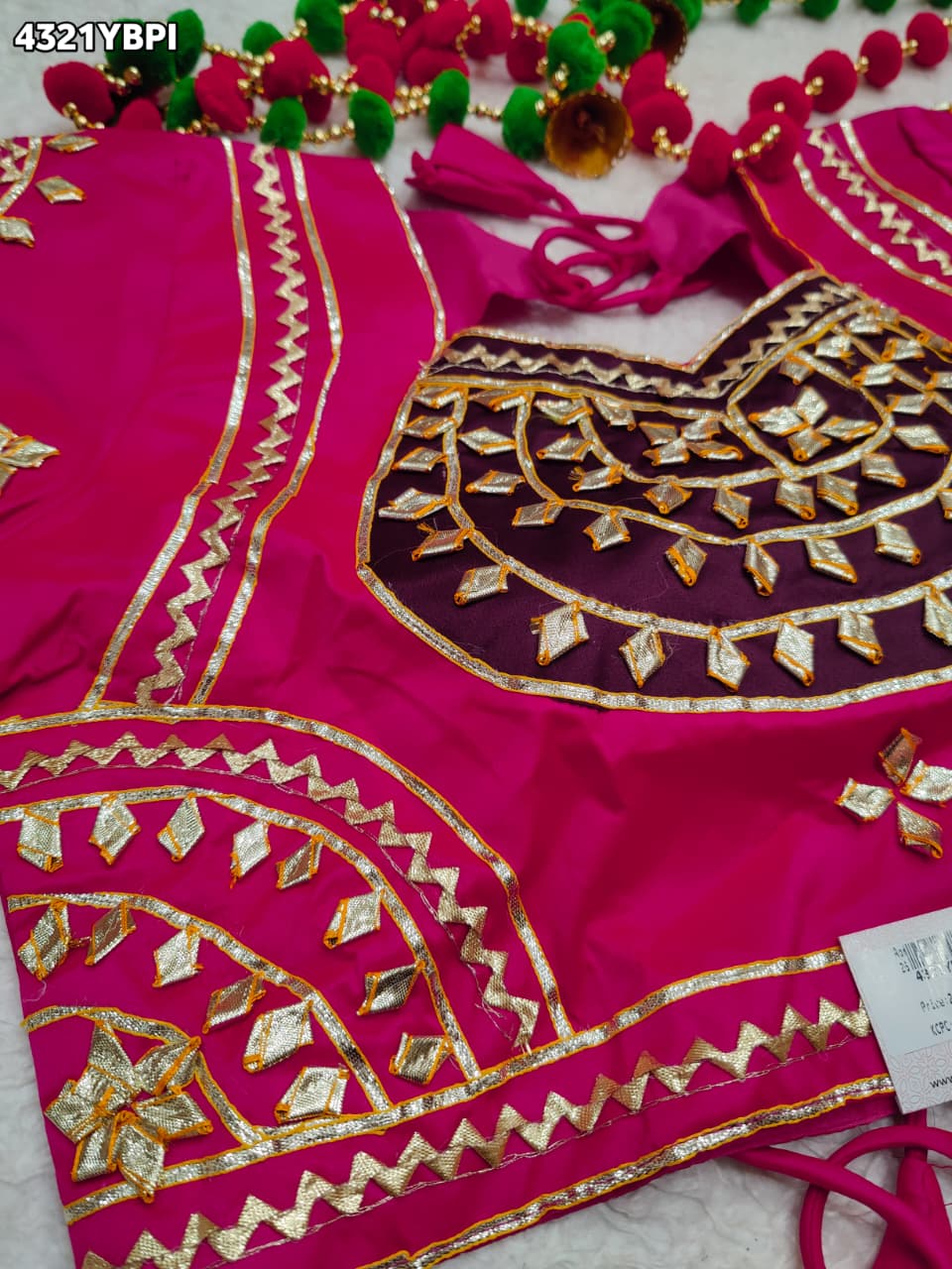 KcPc New Traditional Gaji Silk Designer Blouse with Gota Patti Work Blouse PRD