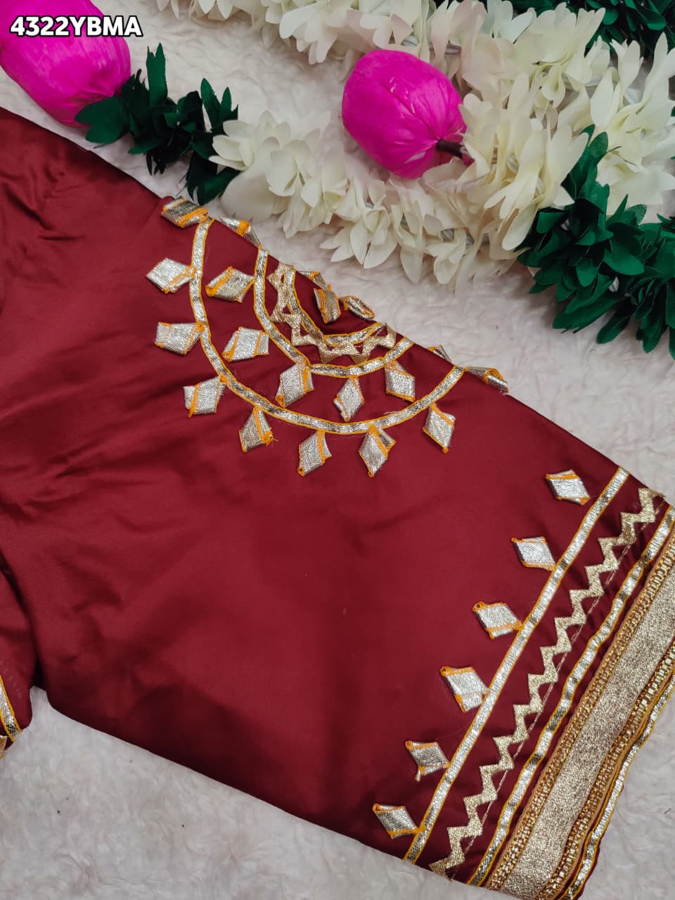 KcPc New Modern Gaji Silk Blouse with Designer Gota Patti Work Blouse PRD