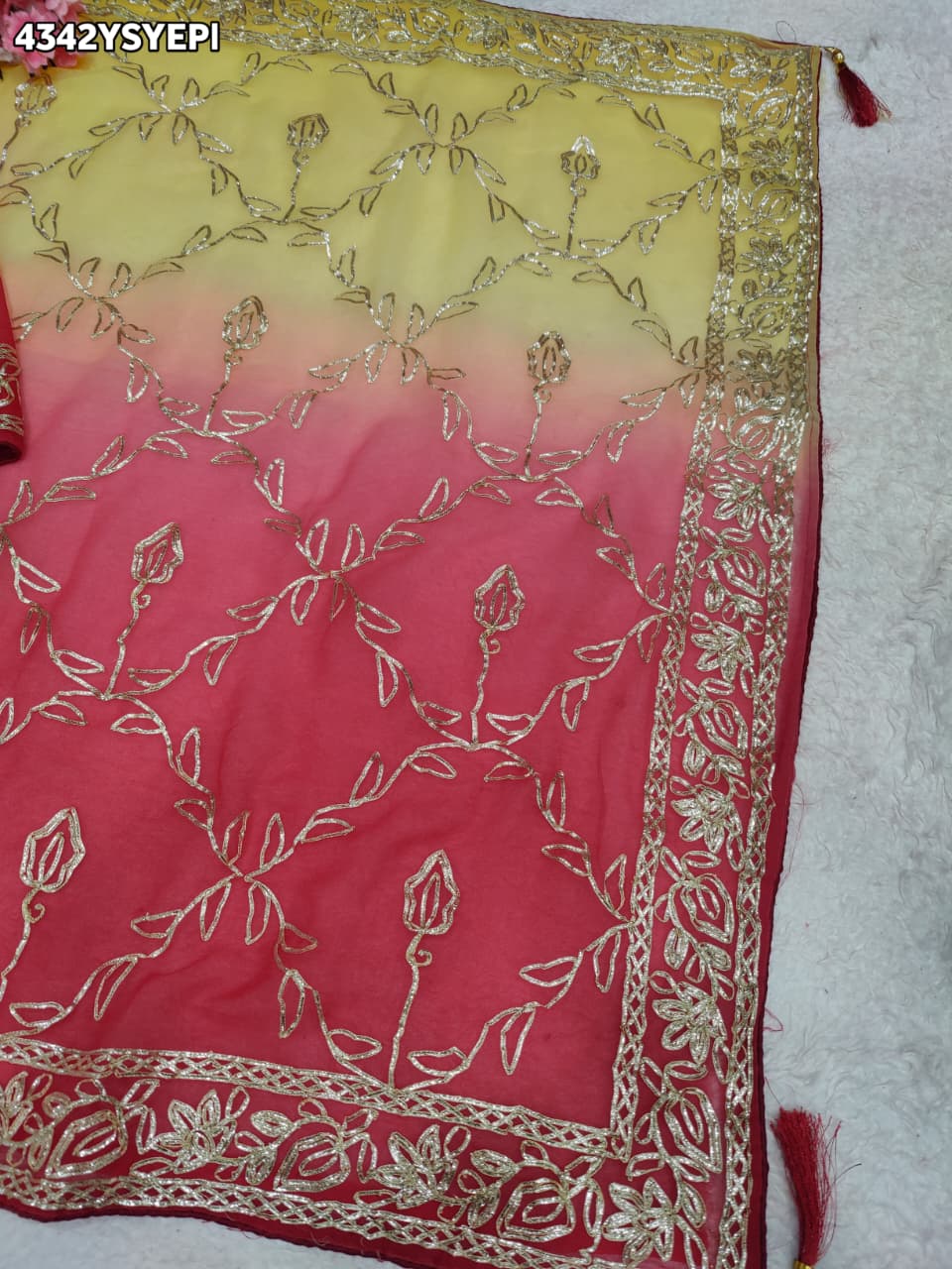 Buy Chiffon Saree With Gota Patti Work KcPc