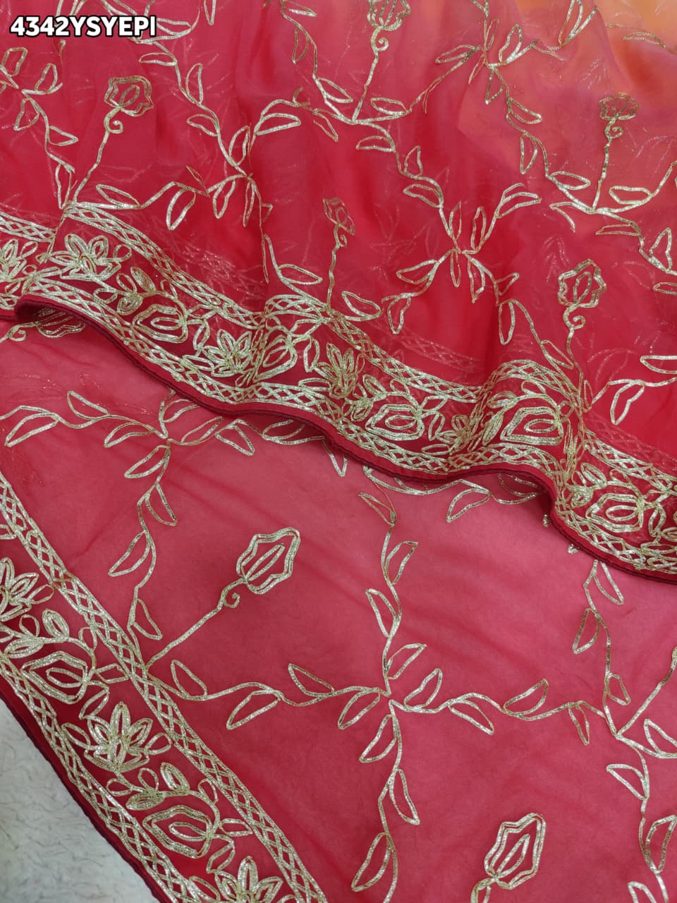 Buy Chiffon Saree With Gota Patti Work KcPc