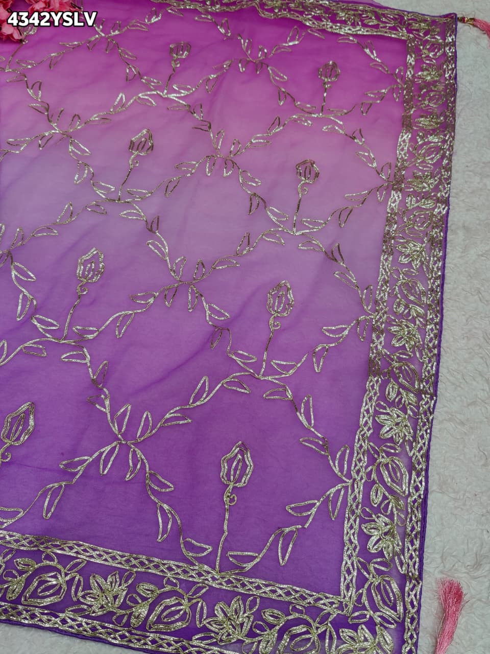 Buy Chiffon Saree With Gota Patti Work KcPc