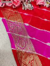 KcPc Beautiful Traditional Chinon Saree with Rich Zari Border FinishSFS