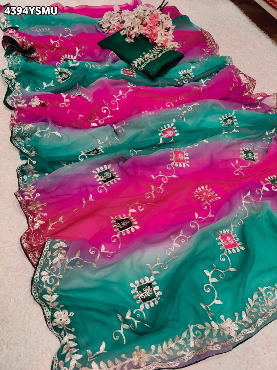 KcPc New Royal Festive Wear Saree with Stunning Embroidery Work Detailing