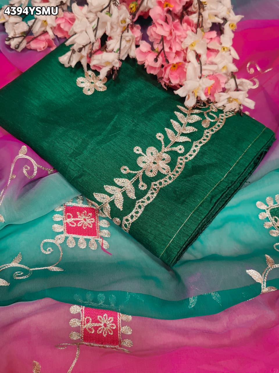 KcPc New Royal Festive Wear Saree with Stunning Embroidery Work Detailing