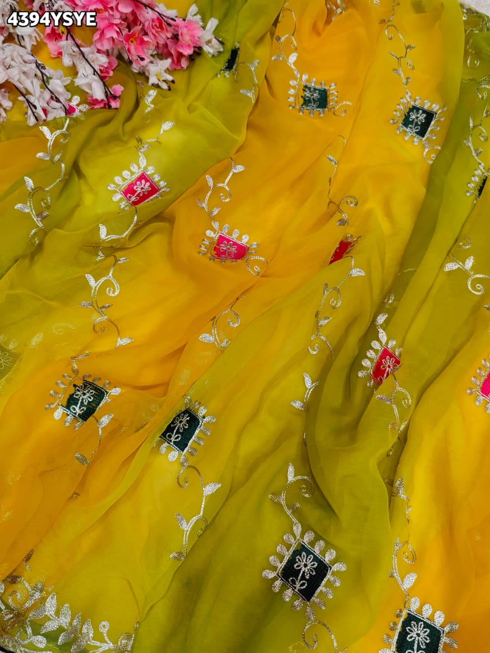 KcPc New Premium Chiffon Saree with Graceful Ethnic Style and Elegant Detailing