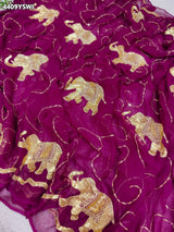 KcPc New Royal Festive Wear Chiffon Saree Crafted with Beautiful Aari Tari EmbellishmentDWA