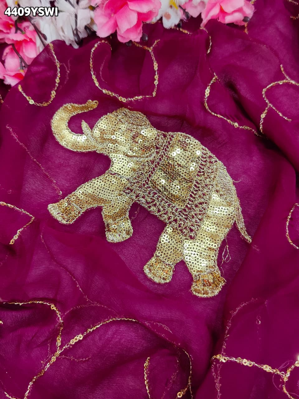 KcPc New Royal Festive Wear Chiffon Saree Crafted with Beautiful Aari Tari EmbellishmentDWA