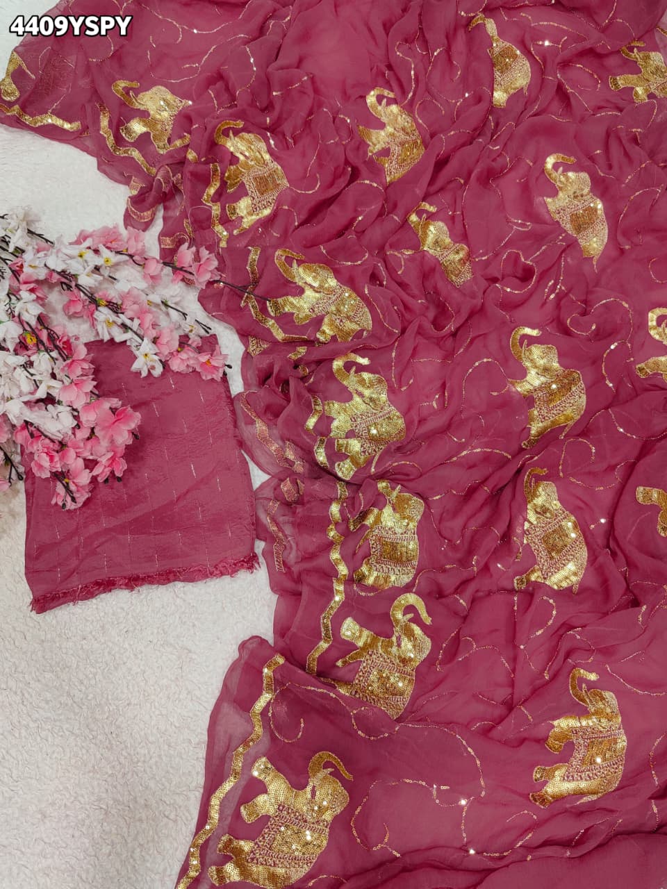 KcPc New Premium Chiffon Saree with Graceful Ethnic Style and Festive CharmDWA