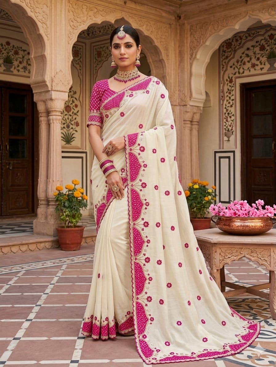 KcPc Premium Designer Saree with Rich Tari Work and Ethnic Elegance SWA