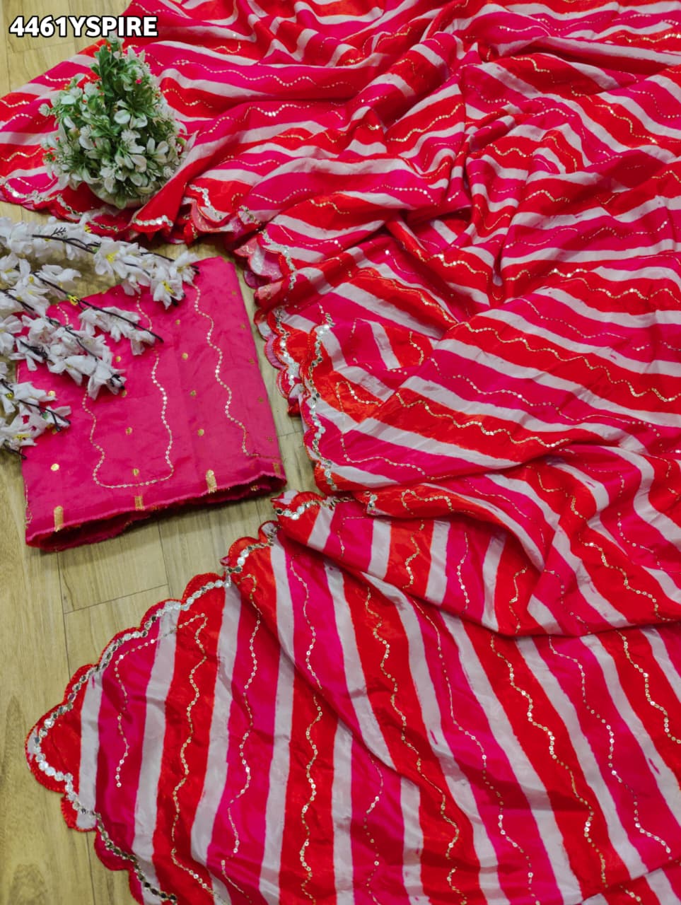 KcPc Luxury Silk Saree with Elegant Tari Embellishment Finish