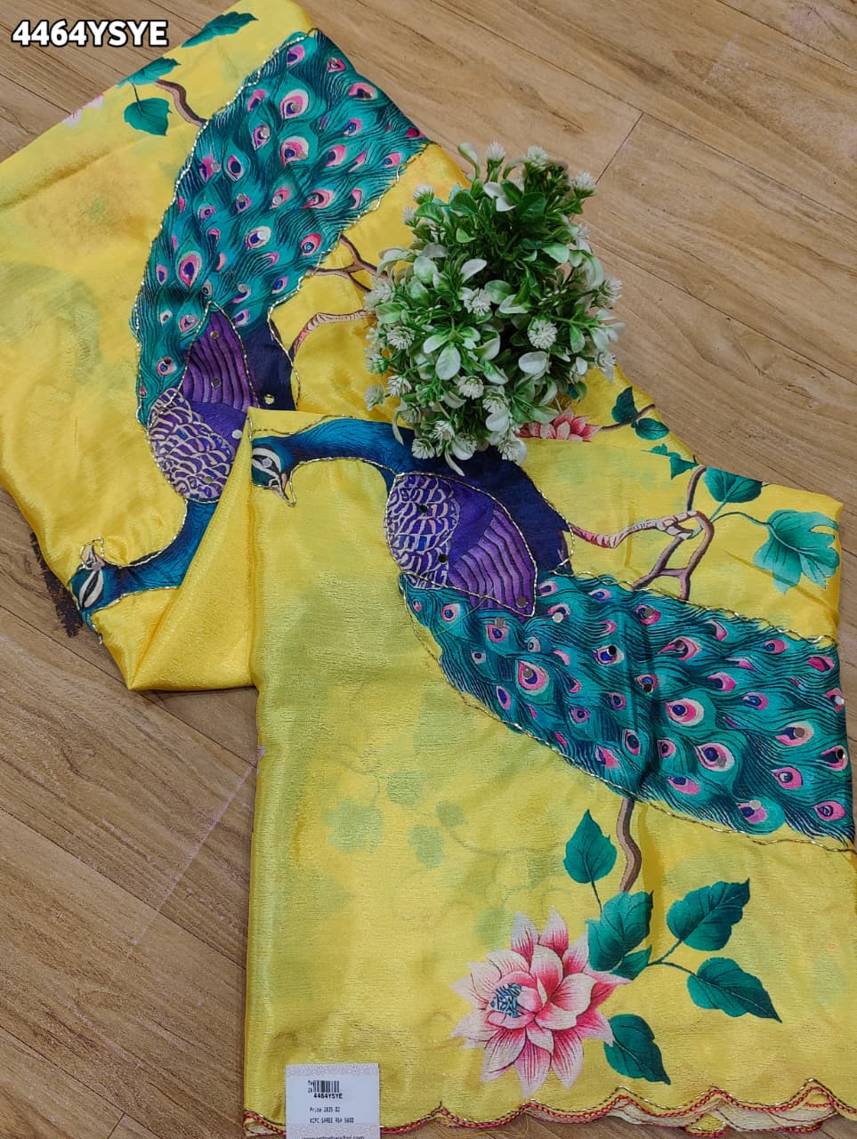 KcPc Premium Kalamkari Style Saree with Rich Cutdana EmbellishmentASH