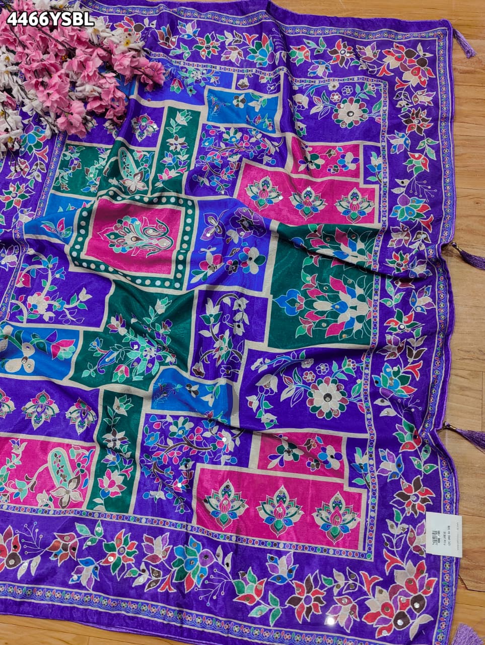 KcPc Premium Printed Style Saree with Beautiful Mirror Work Detailing ASH