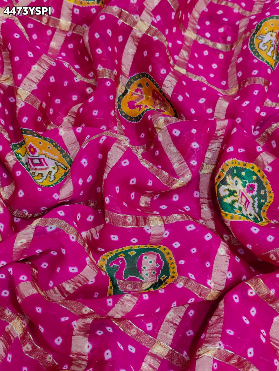 KcPc Premium Bandhani Style Saree with Rich Gotapatti Embellishment SAE