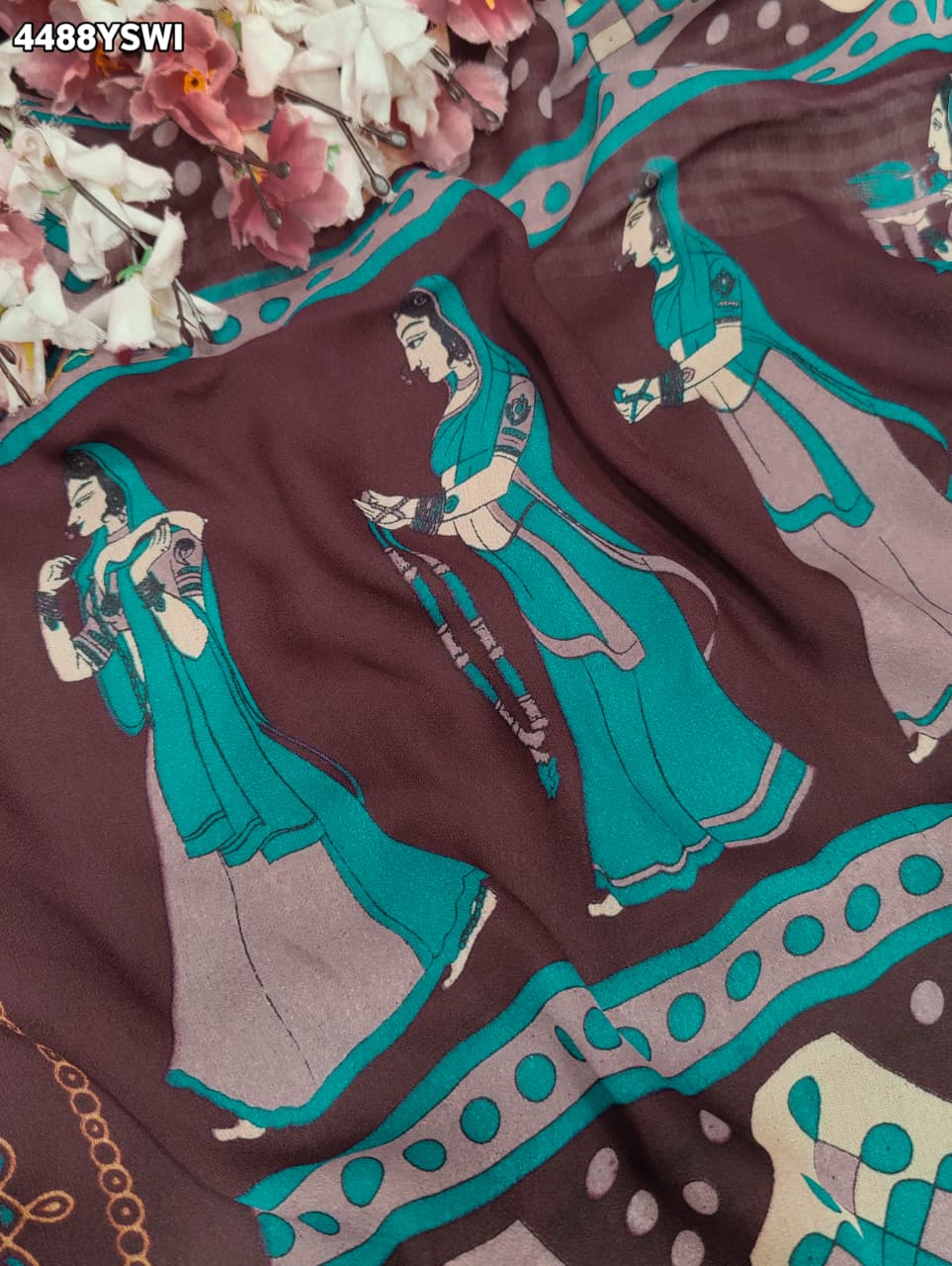 KcPc Royal Printed Georgette Silk Saree for Festive Wear VJT