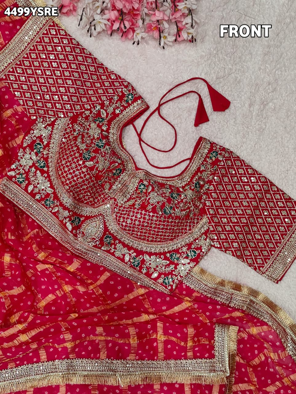 KcPc Royal Bandhani Style Georgette Saree for Celebrations BAL