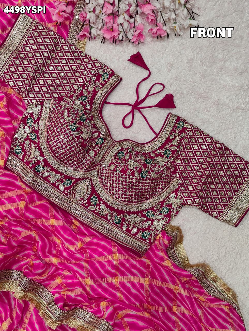 KcPc Premium Georgette Saree Featuring Classic Leheriya Design BAL