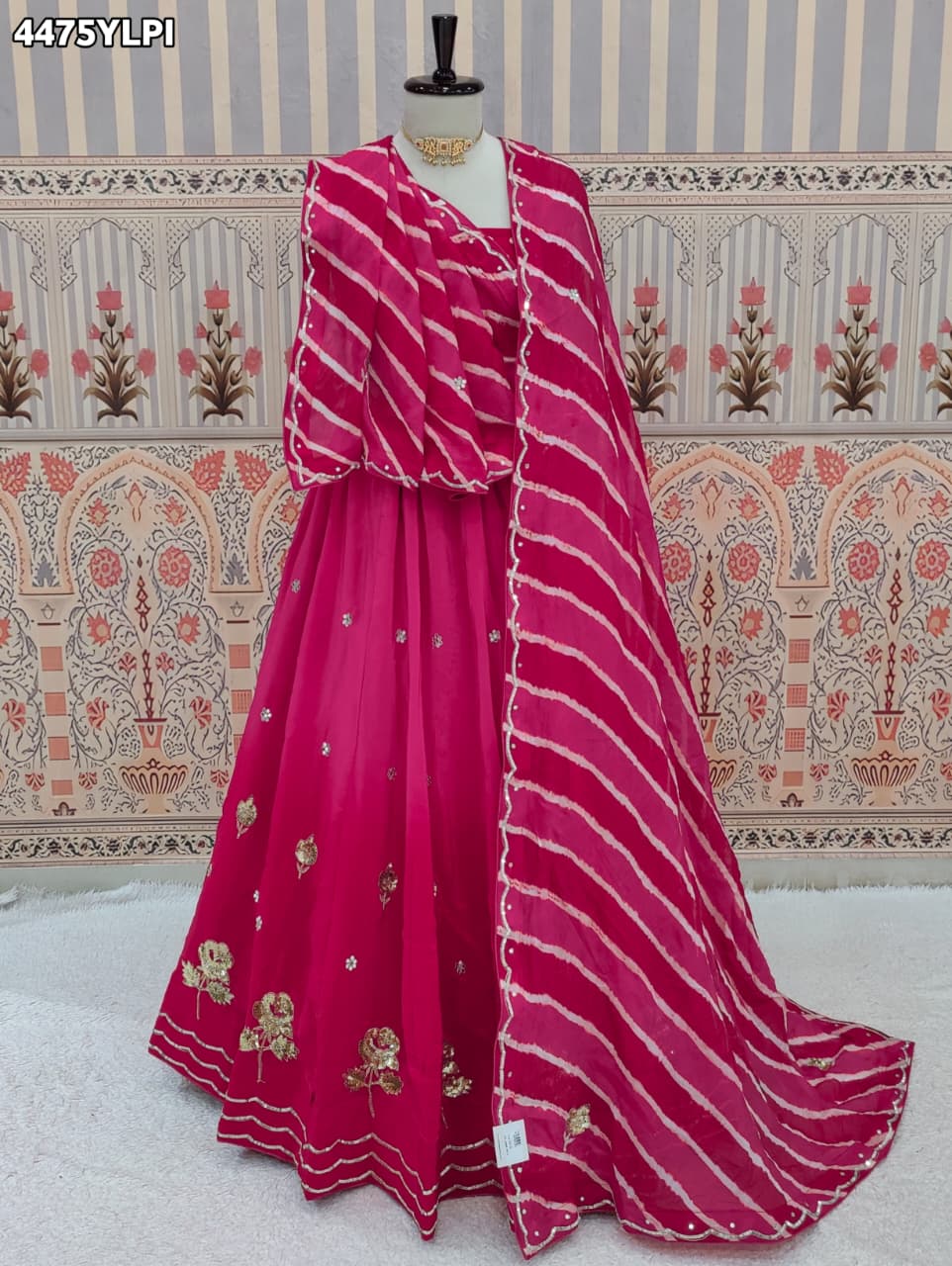 KcPc New HO Silk Leheriya Lehenga with Cutdana Tari WorkVKFH