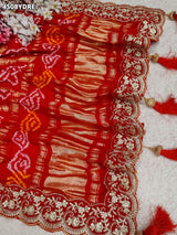 KcPc New Premium Handcrafted Bandhani Gaji Silk Dupatta