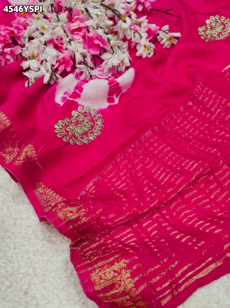 KcPc Premium Shibori Style Sarees with Aari Tari Work GAN