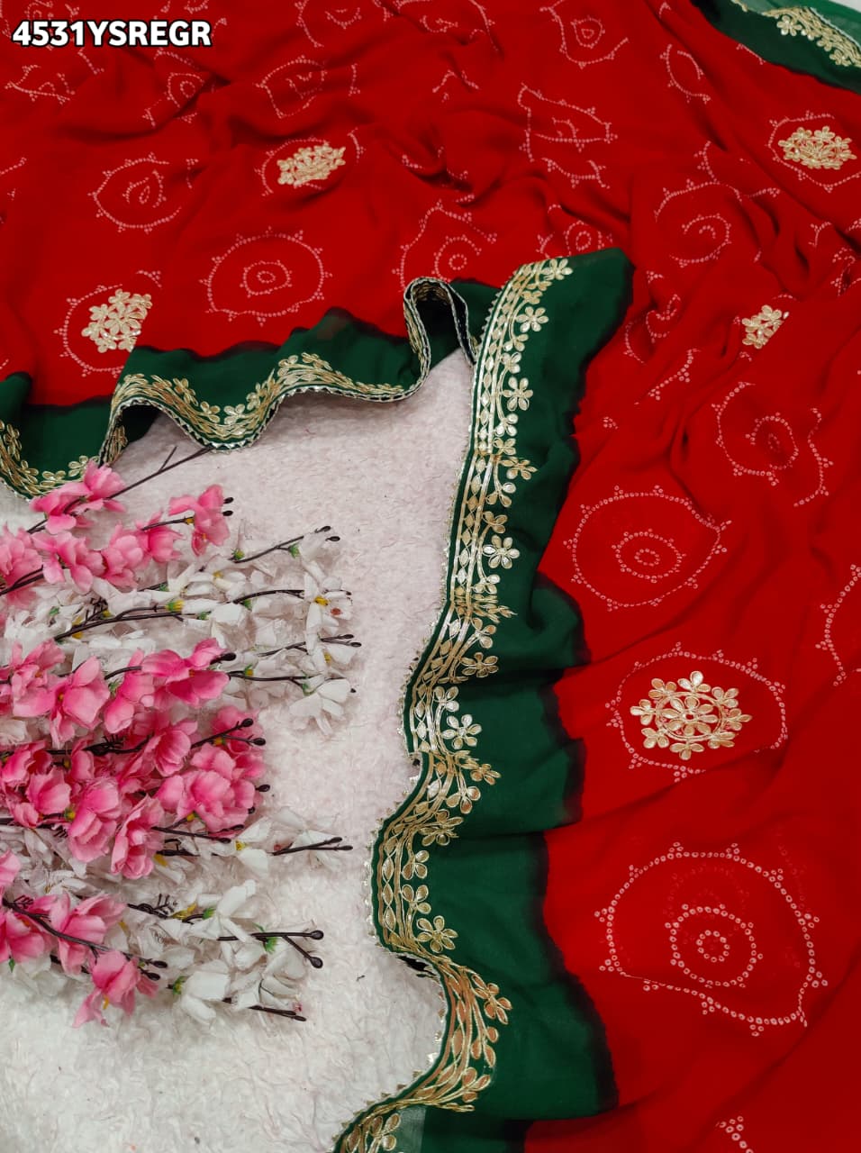 KcPc New Royal Bandhani Sarees with Festive Charm SANJU
