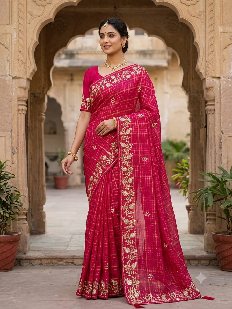 KcPc Luxury Georgette Sarees with Fine EmbroideryGAN