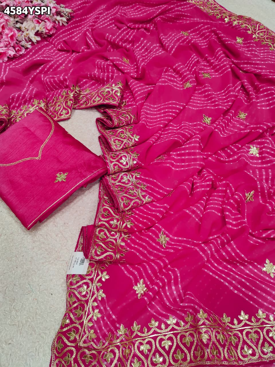 KcPc Premium Gotapatti Work Leheriya Sarees CollectionSWA