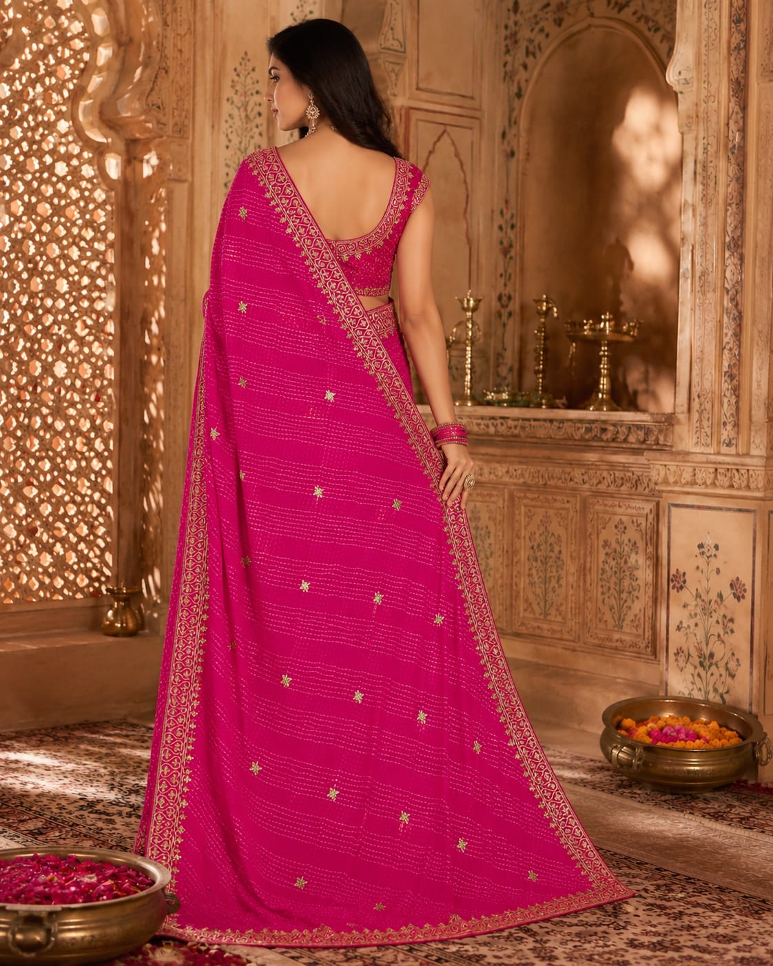 KcPc Premium Gotapatti Work Leheriya Sarees CollectionSWA
