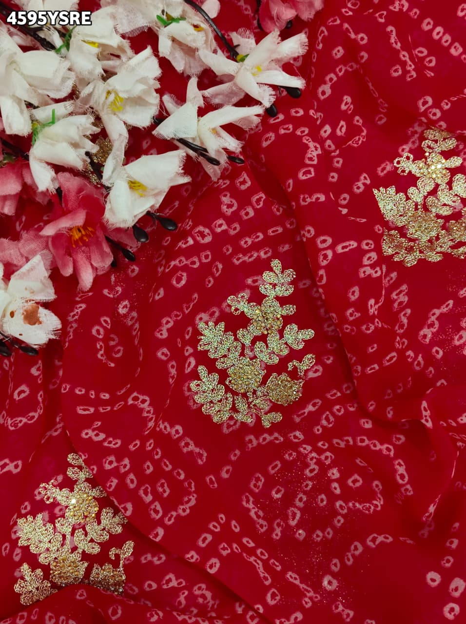 KcPc Traditional Bandhani Sarees with Beautiful Piton WorkSANJU