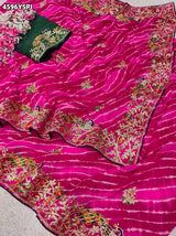 KcPc Festive Special Leheriya Sarees with Embroidery WorkSANJU
