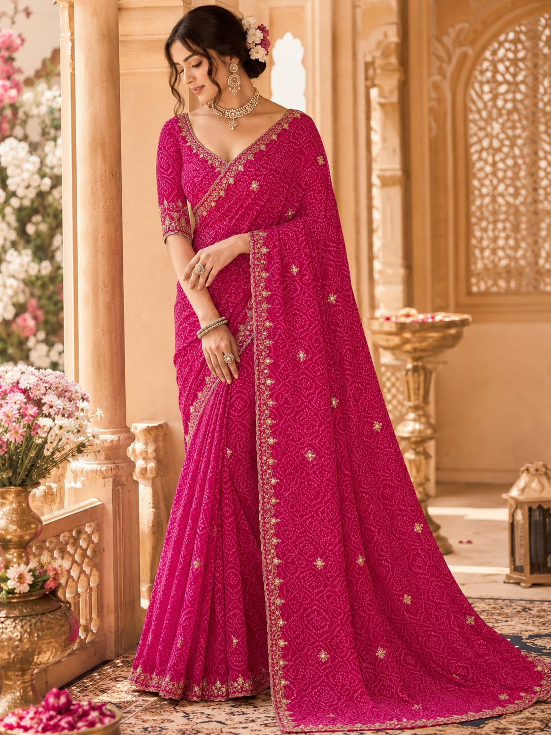 KcPc Festive Georgette Saree with Cutdana EmbroideryBAL