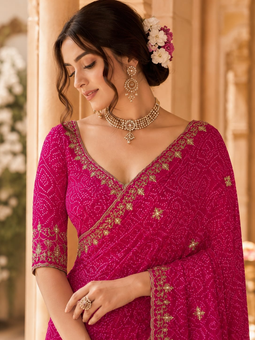 KcPc Festive Georgette Saree with Cutdana EmbroideryBAL
