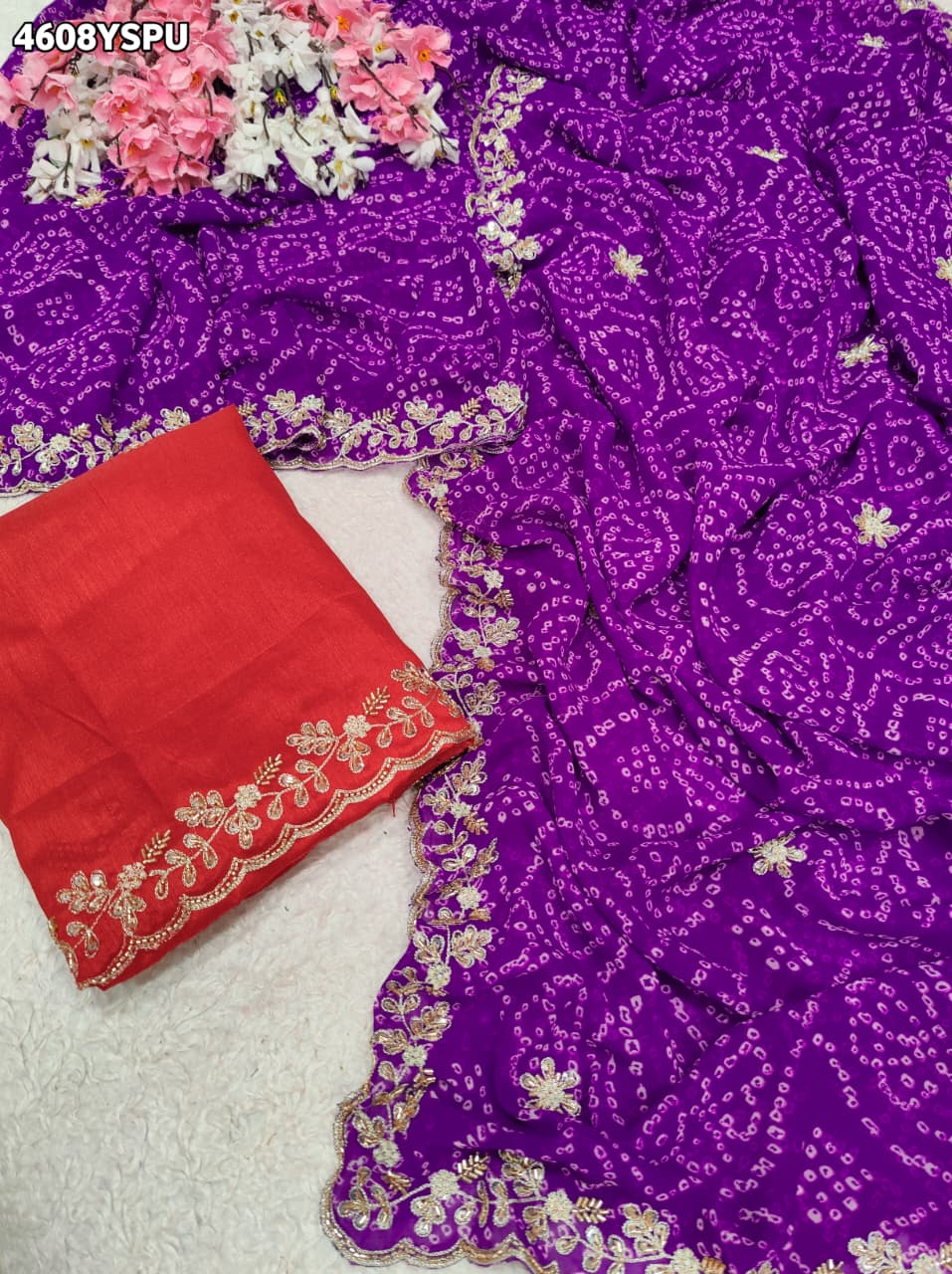 KcPc Luxury Georgette Sarees with Blouse BAL