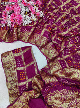 KcPc Premium Gaji Silk Bandhani Festive Wear SareesNAV