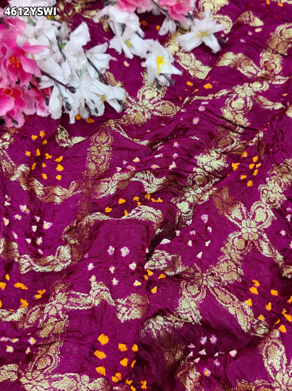 KcPc Premium Gaji Silk Bandhani Festive Wear SareesNAV
